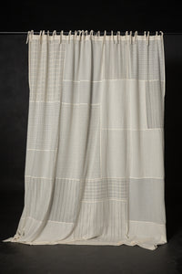 Semi Sheer Curtain Tie Top - Patchwork