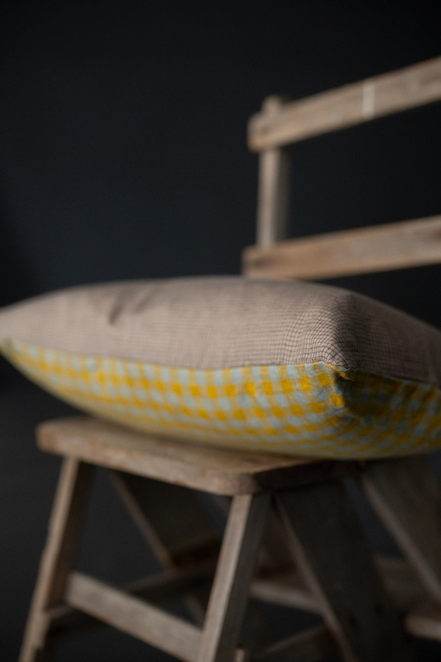 Scatter Cushion - Fudge Check/Tangerine Dreams