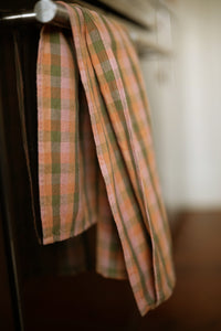 Laundered Linen/Cotton Tea Towel - Vista Check