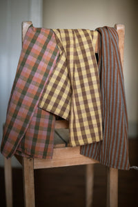 Laundered Linen/Cotton Tea Towel - Vista Check