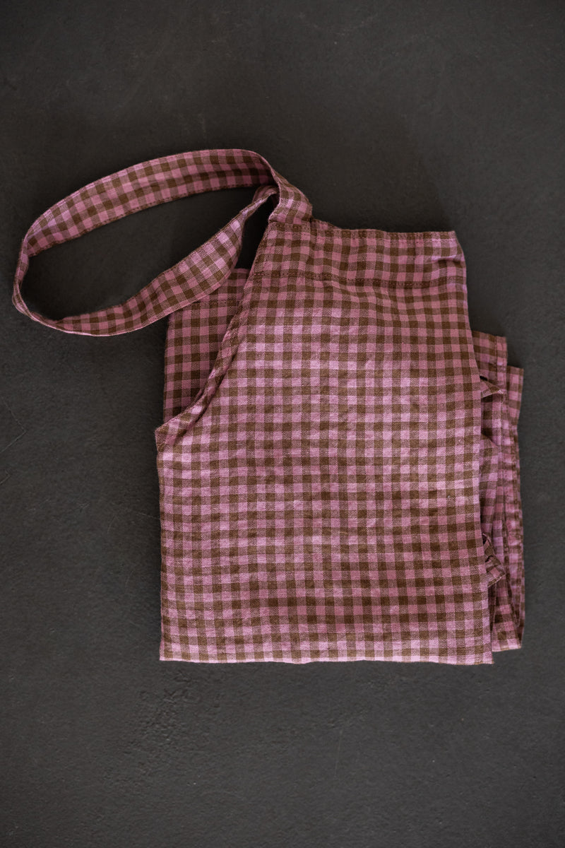 Laundered Linen Workaday Apron - Rosa Gingham