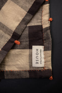 Handwoven & Handstitched Kala Cotton Tablecloth - Coffee Creme