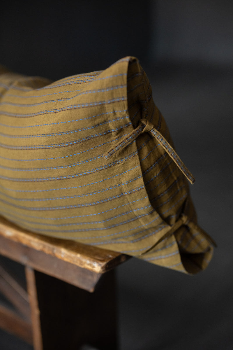 Indian Cotton/Linen Tie Pillowcase Extra Long - Firth Stitch