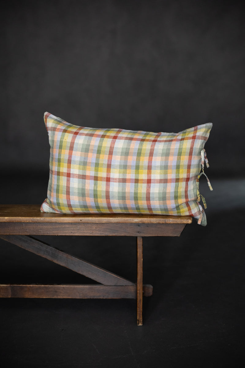 Laundered Linen Tie Pillowcase - Aurora