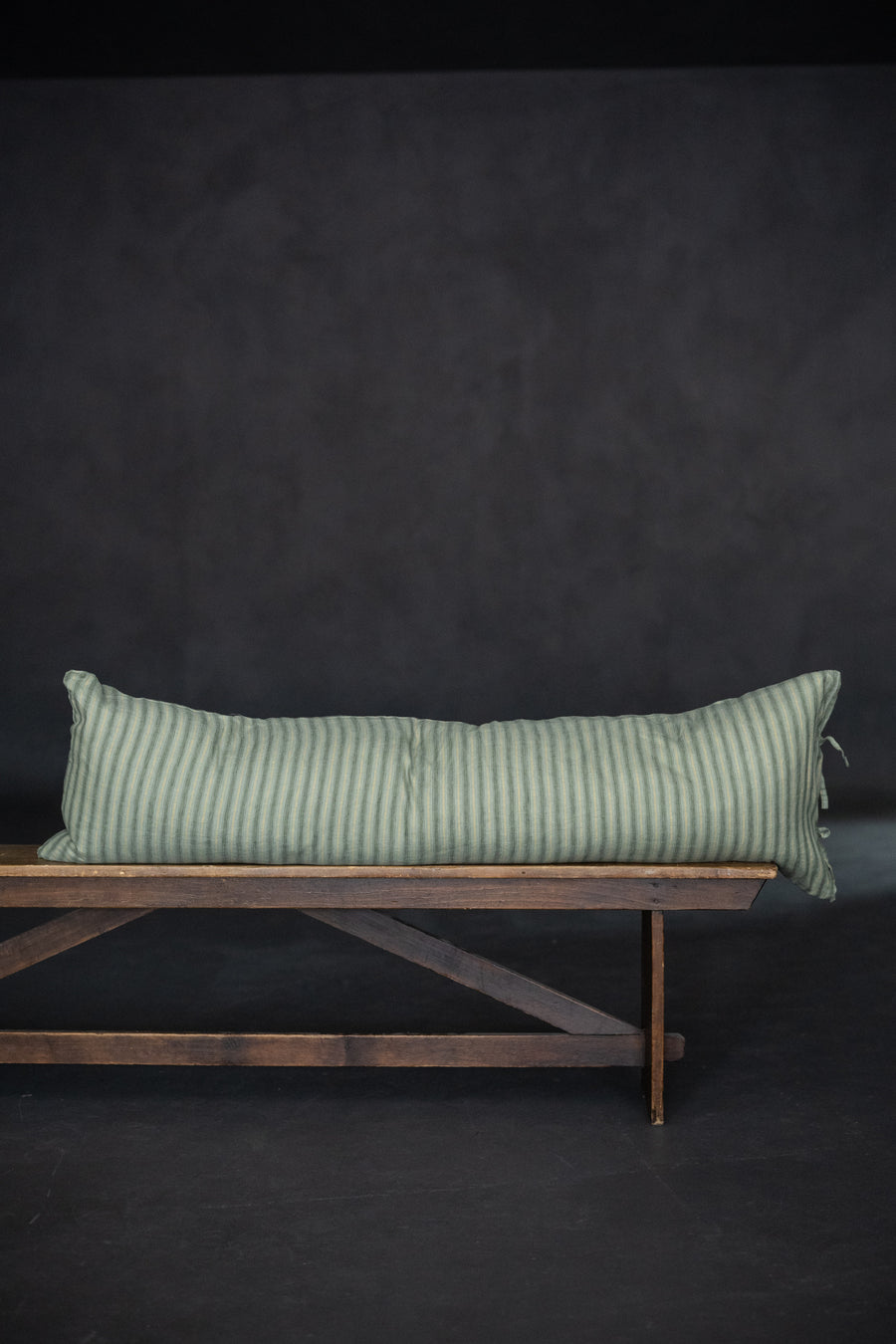 Laundered Linen Tie Pillowcase Extra Long - Hampton Stripe