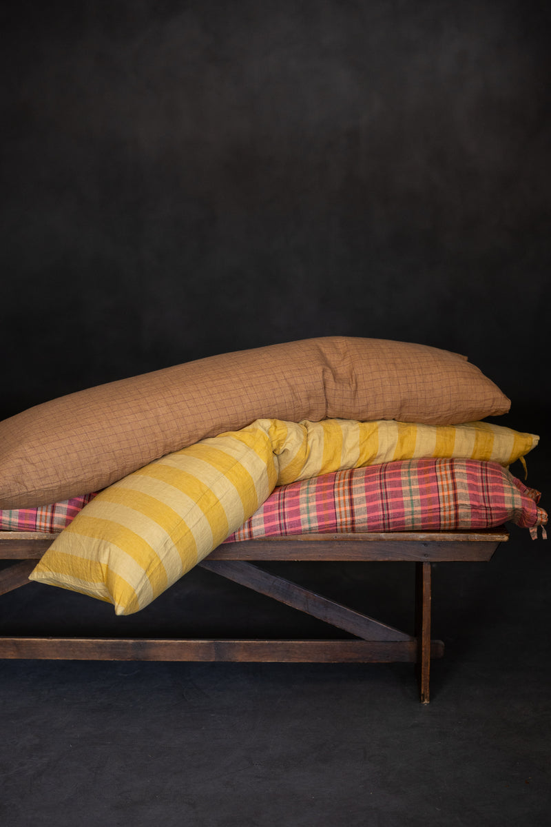 Laundered Linen Tie Pillowcase Extra Long - Norfolk Sands
