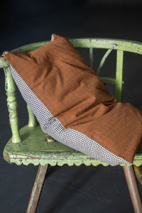Rectangular Cushion -  Rust Bobbette/Myrtle Gingham
