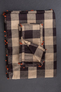 Handwoven & Handstitched Kala Cotton Tablecloth - Coffee Creme