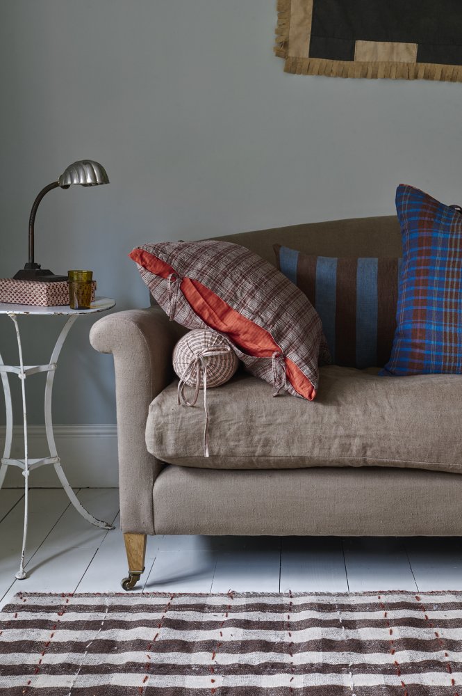 Laundered Linen Tie Pillowcase Extra Long - Gardener Stripe
