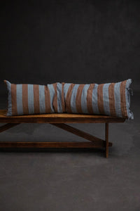 Laundered Linen Tie Pillowcase Extra Long - Gardener Stripe