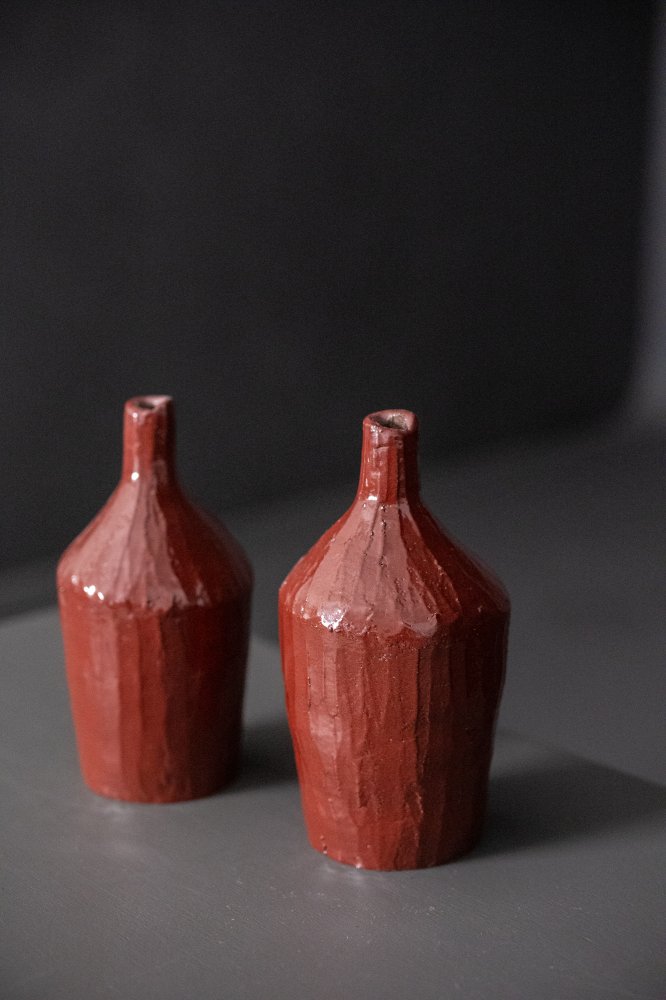 Hand Coiled Vase - Conker